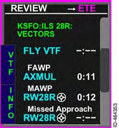 Vectors to Final -- The vectors to final selection provides a final approach extension from the FAWP that can be used to orient the flight crew while being vectored to the final approach.