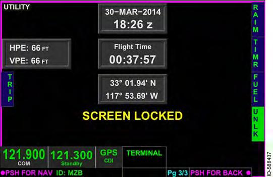 Lock Screen The lock screen page shown in Figure 15--172, is displayed by pushing the LOCK SCREEN touchscreen softkey.