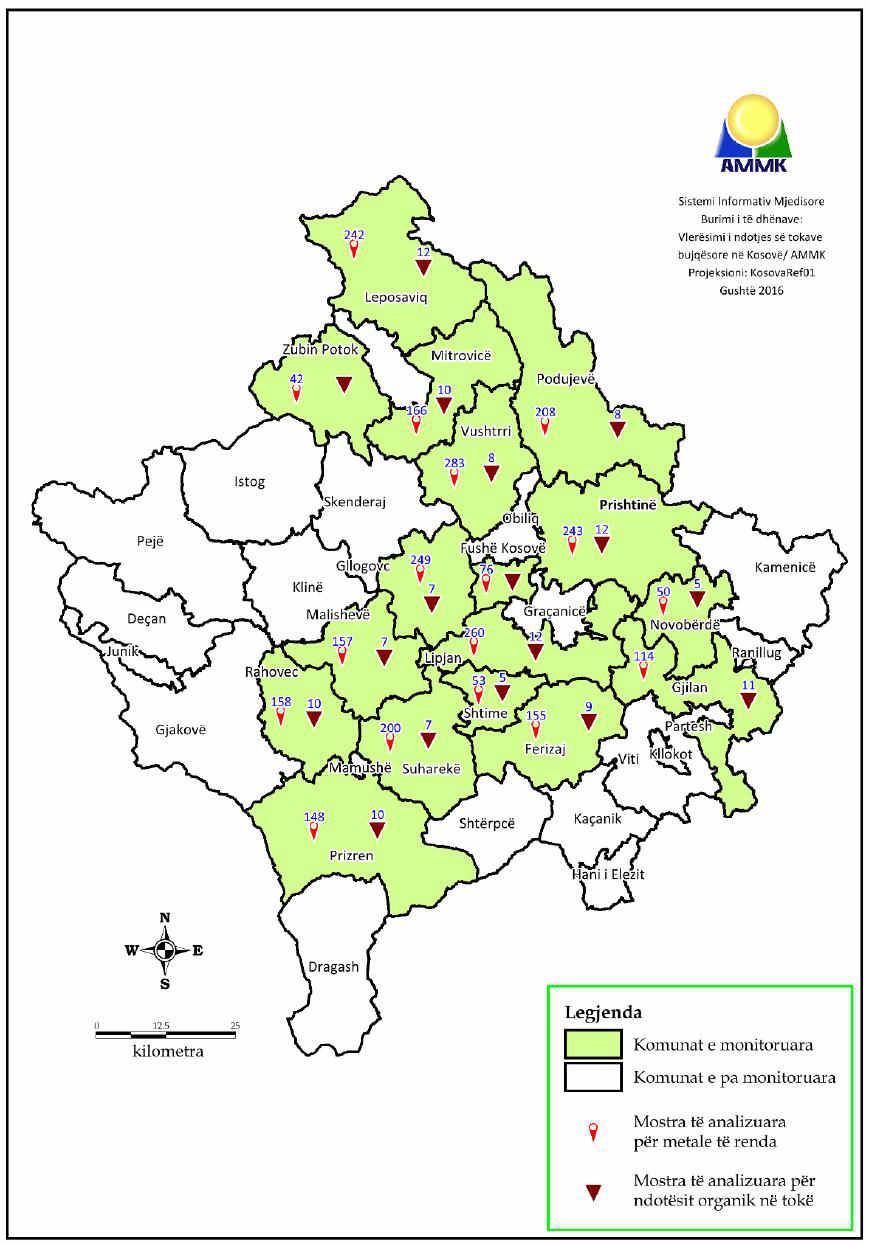 Harta: monitorimi i tokave në komunat e Kosovës 9 9 Të