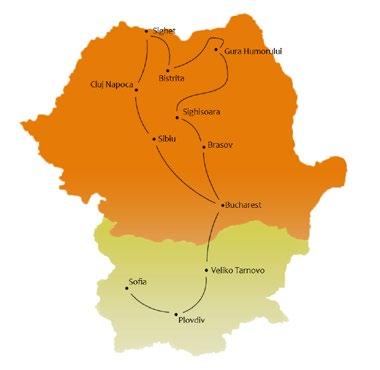 During this tour you can discover two capitals, Bucharest and Sofia, two different languages, great historical regions such as Transylvania or Maramures, beautiful medieval cities such as Sibiu,