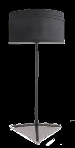 carrying two stands in one hand easy Wobble-free base GREENGUARD Certified ACCESSORIES See Music Stand Accessories Page Move & Store Carts Music Stand Lights Side Mount Extension Universal Tablet
