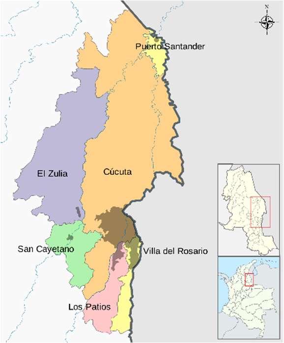 1.2 The project area: Metropolitan Area of Cúcuta Fig#01: Metropolitan Area of Cúcuta Department: Norte de Santander Area: 1,250 km2 Population: 804,632 inhabitants (2010) Density: 644 inhabitants /