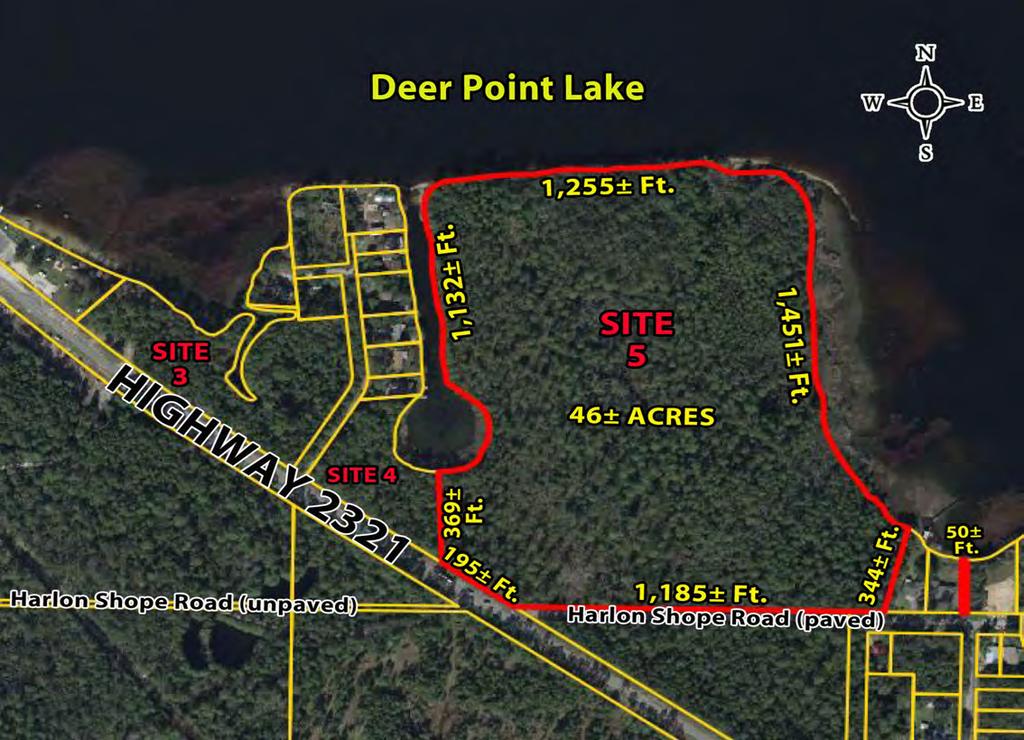 ESTATE SALE - Deer Point Lake - 46± Acres Panama City - Bay County - Northwest Florida SITE 5 - $1,400,000.00-46± Acres; 2,706± Ft on Deer Point Lake; 1,132± Ft.