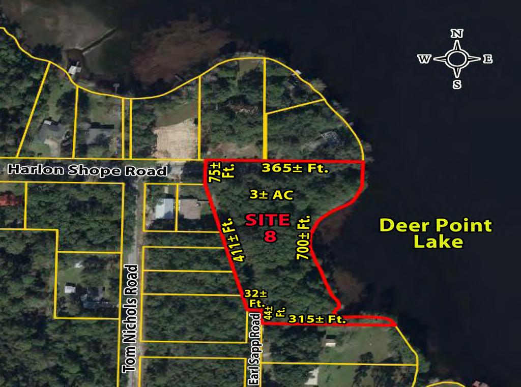 ESTATE SALE - Several Sites Available Highway 2321 - Deer Point Area - Panama City - Bay County - Northwest Florida SITE 8 - $250,000.00 DESCRIPTION: 3± Acres - Beautifully wooded parcel.