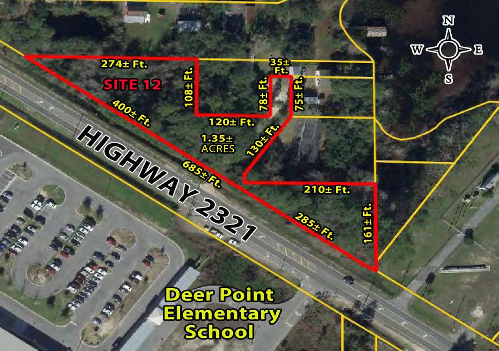 ESTATE SALE - Several Sites Available Highway 2321 - Deer Point Area - Panama City - Bay County - Northwest Florida SITE 12 - $40,000.00 1.35± Acres; 685± Ft.