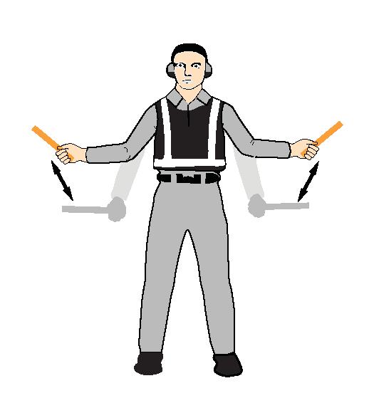 Extend arm with wand forward of body at shoulder level; move hand and want to top of left shoulder and draw