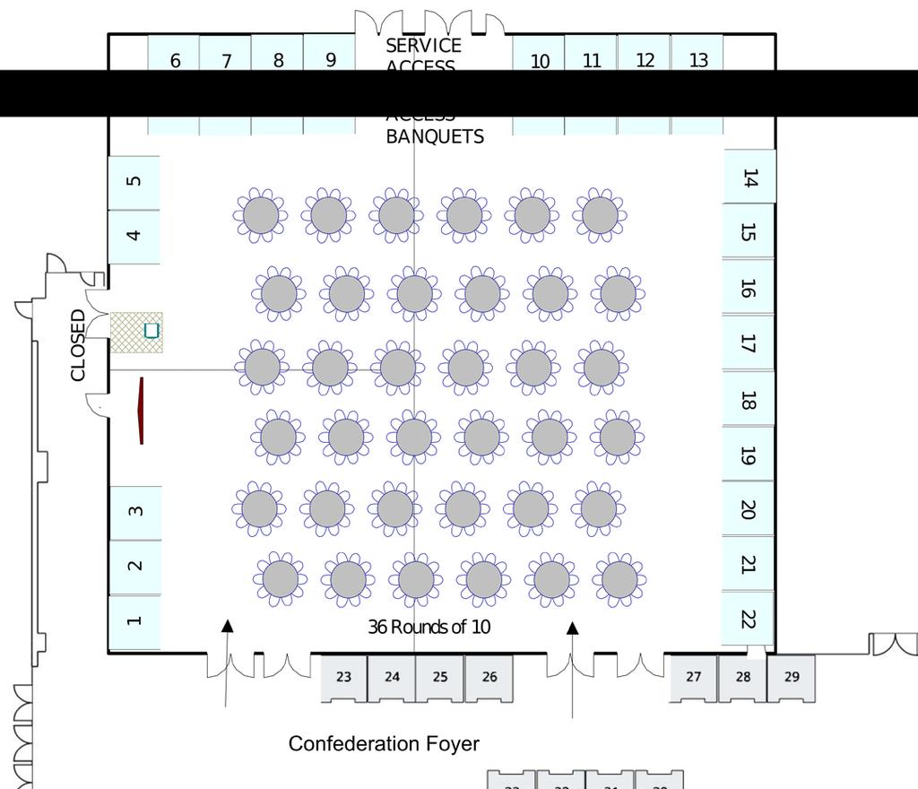 FIGURE 1, EXHIBIT FLOOR PLAN Provinces/Confederation I Level 4 NOTE: Floor plan is subject to availability and may undergo
