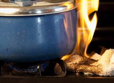 Grease/Oven Fires Fire on stove top: Smother fire with a lid fire can not burn with out air Never try to carry
