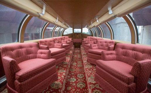 WALTER DEAN Dome Lounge Car Stabled at Council Bluffs The Walter Dean was built in 1955 by American Car & Foundry as dome lounge No. 9005.
