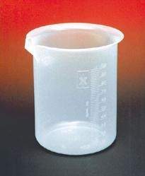 00 Beaker Polypropylene Griffin low form beakers are translucent and chemical resistant. Raised numerical graduations show approximate volume.