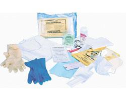 Per sonal Kit 1 adult CPR valve mask 1 pair la tex gloves 2 antimicrobial wipes 1 biohazard bag Spill Kit 1 pair la tex gloves 1 con geal ing pow der 1 plas tic shovel 2 antimicrobial wipes 1