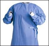 #9517 $30.00/pack Lab Coats Dis pos able Uni ver sal size, open back over the head slip on.