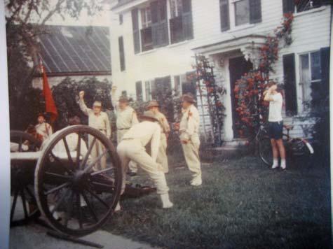 Concord Artillery in front of house, c.