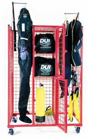 Dive Locker Deluxe Storage System GearGrid s Dive Locker Deluxe offers the latest development in the proper storage and drying of dive gear including wet suits and dry suits as well as other