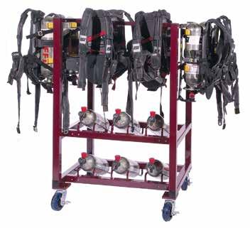 Air Pack Rack Provides convenient, accessible and movable storage for up to eight packs, and six spare
