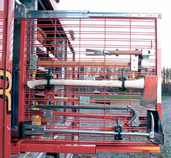 Tools can be mounted to one or both sides of this tough, powder-coated steel storage system.