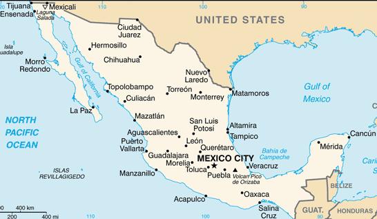 Mexico: Population 120 mm US$ = 18 MX pesos C$ = 14.