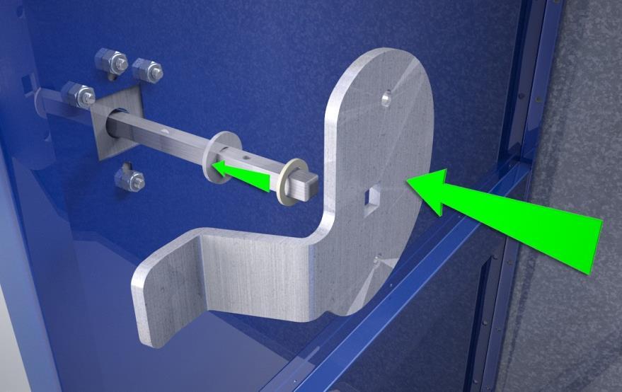 Lock CAM: The CAM slides onto the padlock handle shaft after a nylon