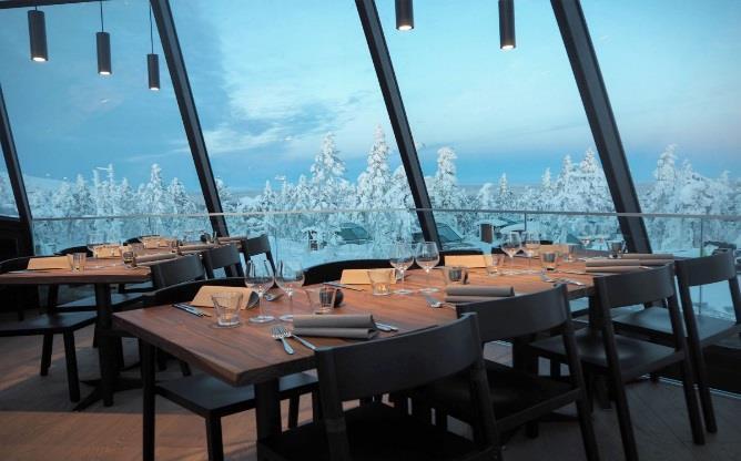 30 Dinner in Aurora Sky glass restaurant + inspection of Levi Igloos In the restaurant Aurora Sky, you can enjoy