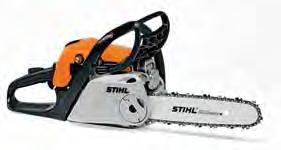 Blowers chainsaws BG 56 removing fallen leaves and debris around the home and
