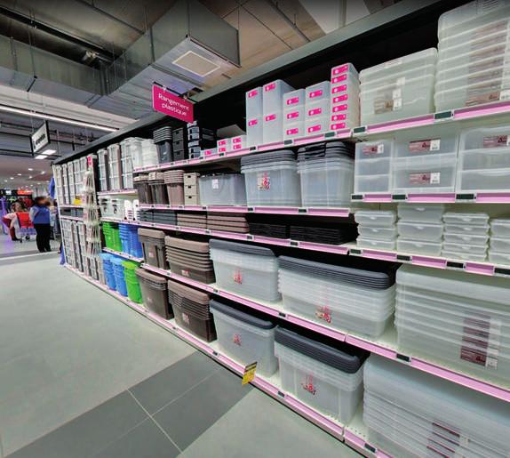 Many of our products can be stacked to save space and we also offer practical inserts and accessories to go with the boxes. BEFORE: Basic hypermarket situation at the storage section.