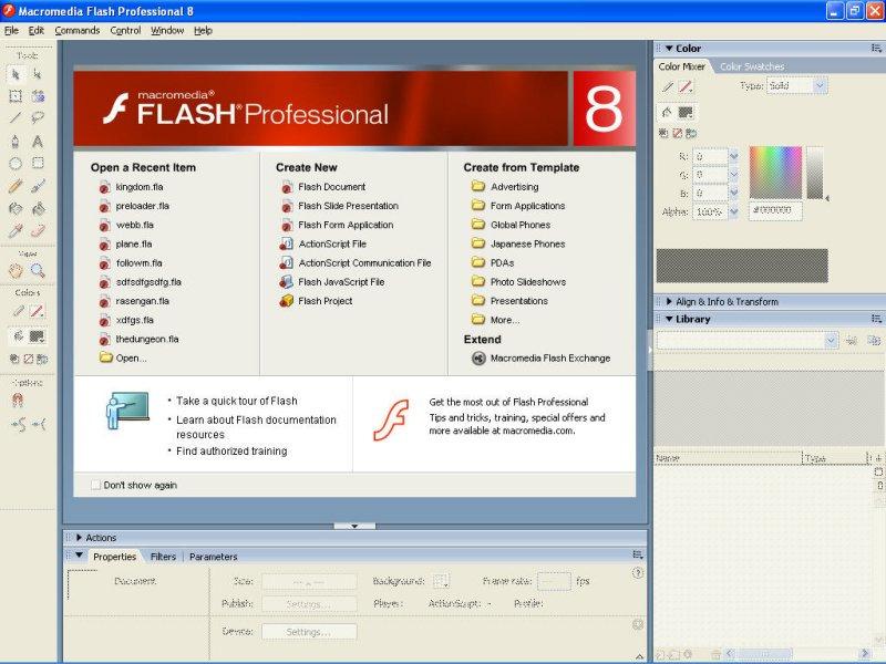 Slika 2. Macromedi Flash Izvor: http://webdevfoundations.net/flash8/ ) 3.1.