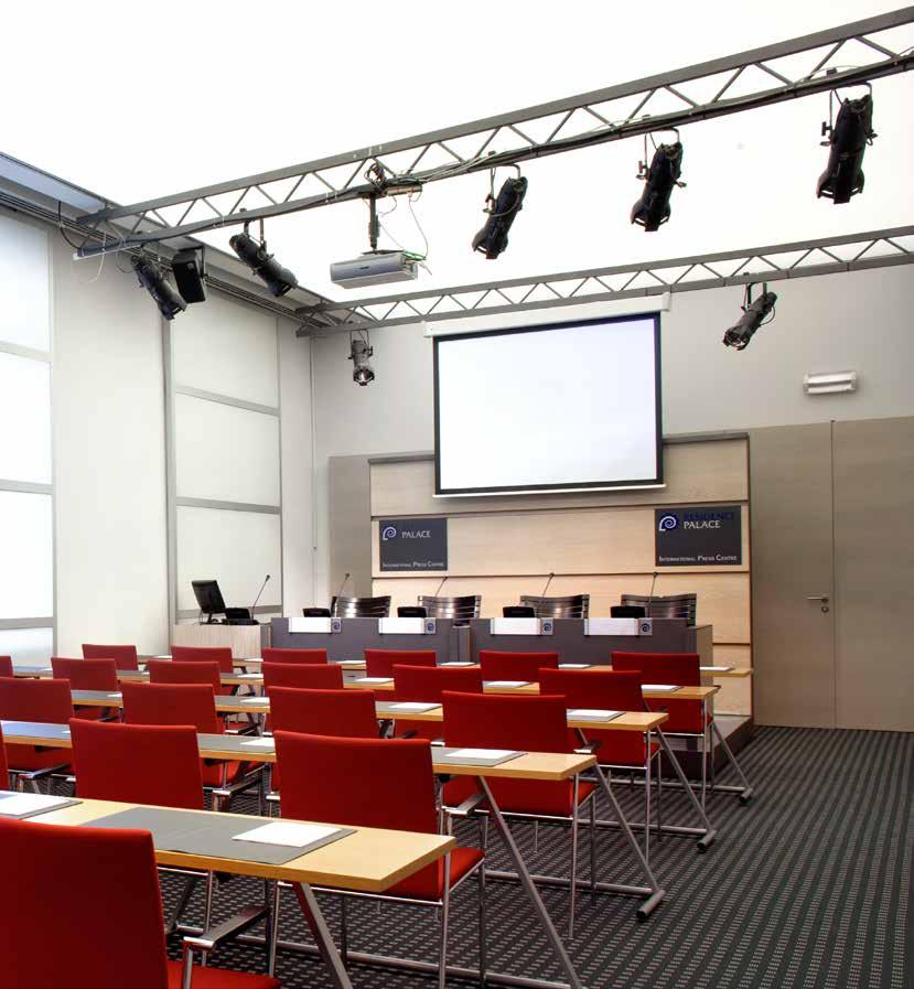 Maelbeek The Maelbeek conference room can accommodate four speakers and up to 56