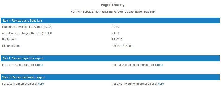 The pilot briefing page: your pre-flight checklist Congratulations, you have bid on a flight. It's reserved for you for 24 hours, and we do expect you to fly it.