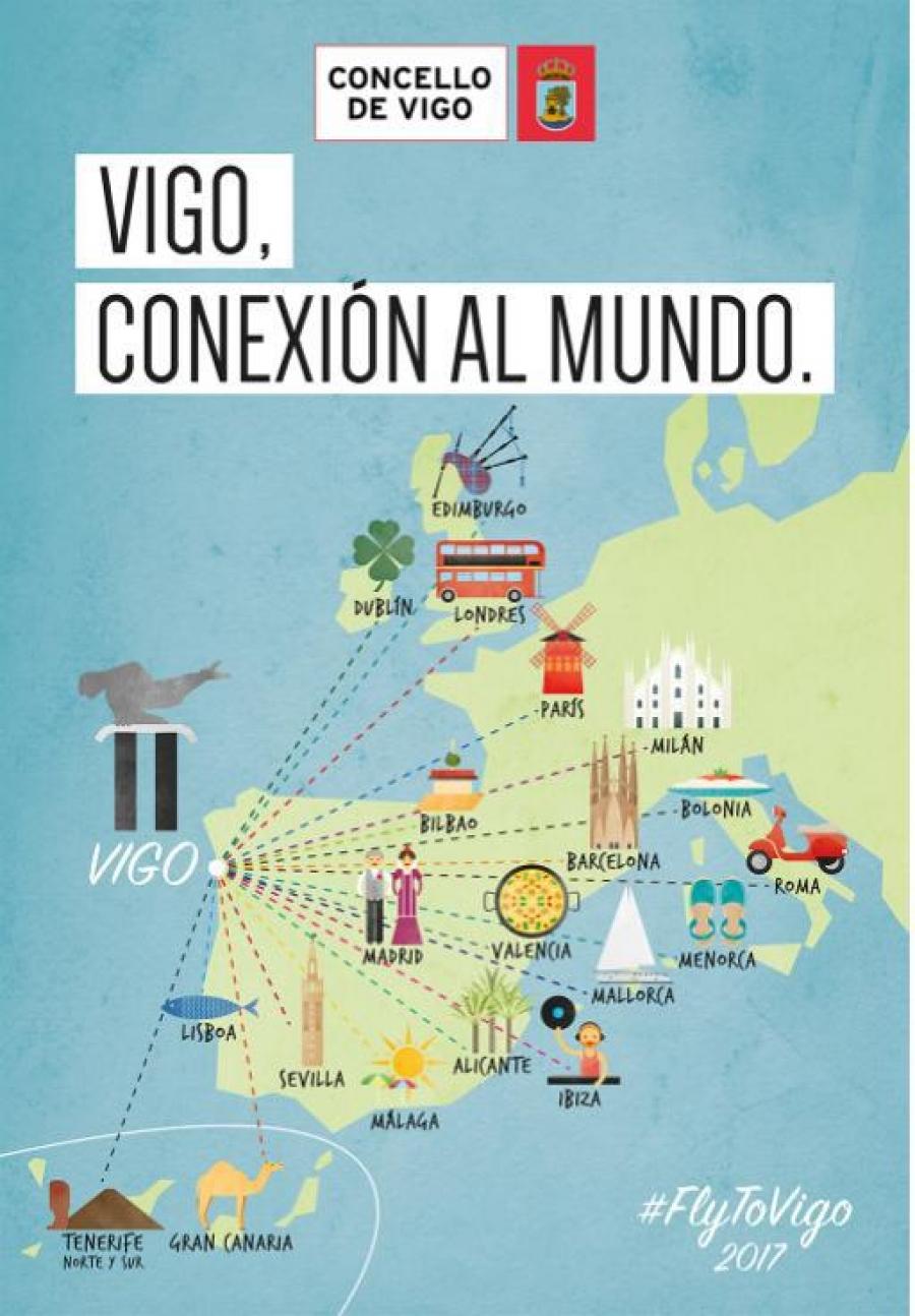 Vigo connected to the world. The city of Vigo has all the necessary connections to reach it from any city in Europe and the world.