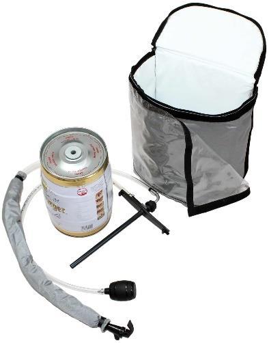 can clamp and tapping for beer can, connected beverage line with standard single-hand Tap and Mini-Air-Pump as pressure equipment. NOTE!
