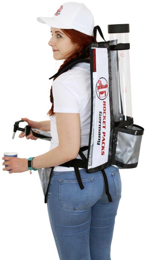 Including internal cooling (IceTube) and tapping device, this ultralight backpack is the eye-catcher and guaranteed turnover for indoor Event-Catering!