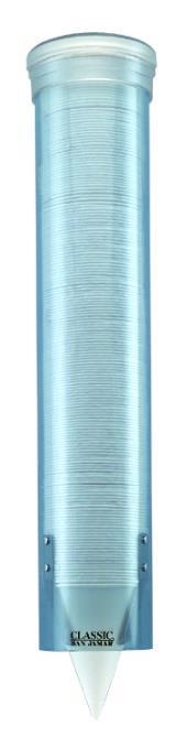 Item Number: 4160S Cup Dispenser, Plastic, Clear, (Small) Classic Small Cup Dispenser, transparent blue, New Flip Cup allows