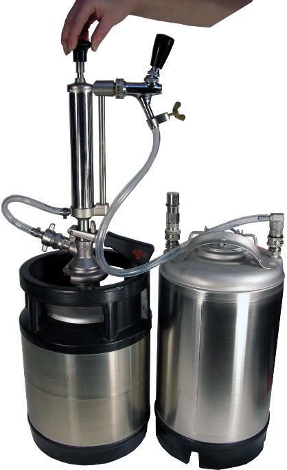 Cool down beer keg from the brewery, connect picnic-pump to suitable keg coupler