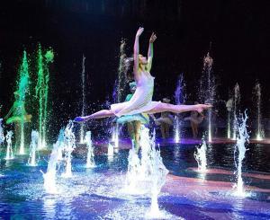 to the performance, ranging from acting, acrobats, aquatic and aerial stunts.