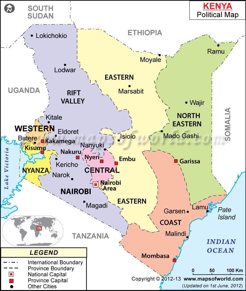 POLITICAL ELEMENTS Political Aspects It borders to the north with Ethiopia and the south Sudan to the south with Tanzania to the west with Uganda to the north east with Somalia