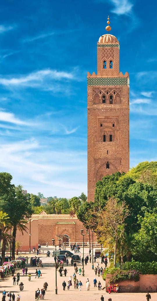 We will visit The Saadian Tombs, dynasty who made great this city and continuation to Bahia Palace, example of medieval Muslim architecture, where it stands out the Ambassador Room ceilings, with the