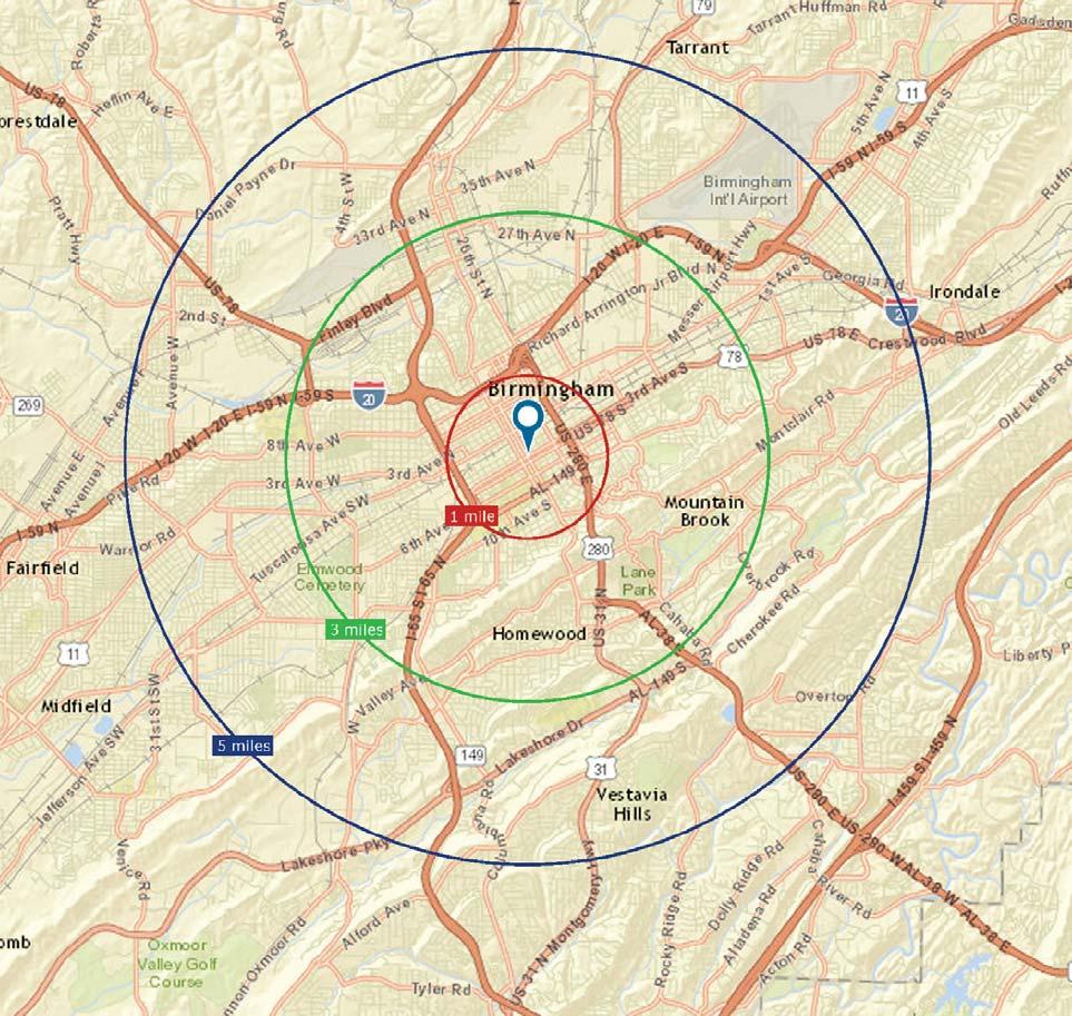 20 MIDTOWN Street Map & Demographics Snapshot REGIONS FIELD 1 Mile 3 Miles