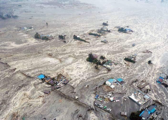Damage caused by the Tsunami Villages swept away