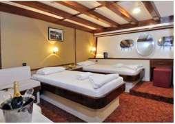 On board you find 11 spacious and air conditioned guest cabins with