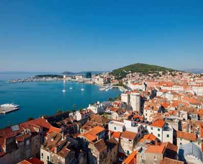 The iconic 'Split', one of Croatia's most visited old cities The ancient Croatian coastal town of 'Korcula' Saturday Kastel Gomilica for boarding - Split At dock for embarkation and for first night:
