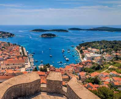 View of Hvar Old Town from Hvar Castle The lovely port of Pucisca on the island of Brac Saturday Embarkation at Kastel Luksic onto Stomorska Solta At anchor with tender for first night: Your