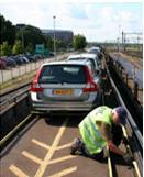 Loading the car: When you're ready, follow the directions of the loading staff up the ramp onto the car