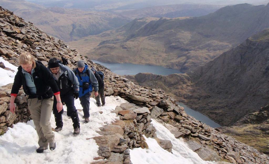 Snowdon United Kingdom 1,085m Physical - P2 Prolonged walking over varied terrain. There may be uphills and downhills, so a good solid fitness is required.