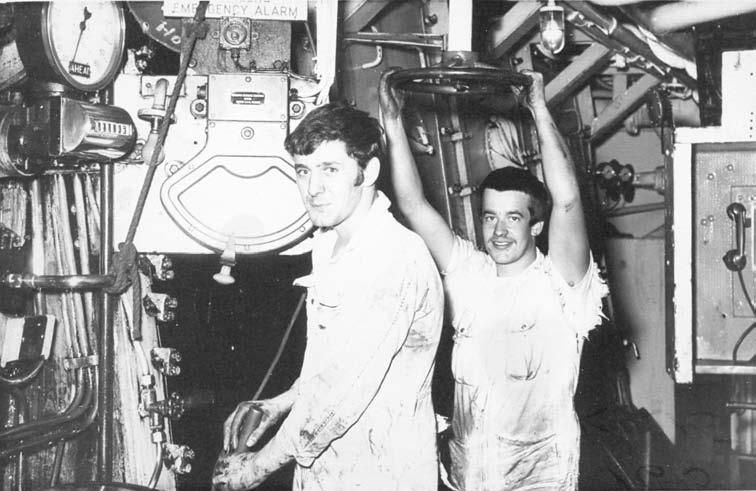 Left to Right Barrie Hudd (Main Engine Controls) Peter Mills, Electrician, (Air Start Valve) I still have some receipt s from those days, when, for six New Zealand dollars, we could buy a whole lamb,