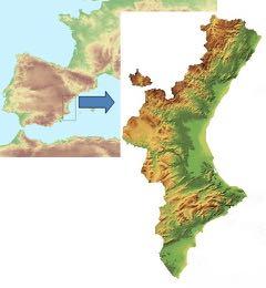 Valencian Community -Eastern side of Spain -23.255 Km2 (4,6% of Spain) -approx.