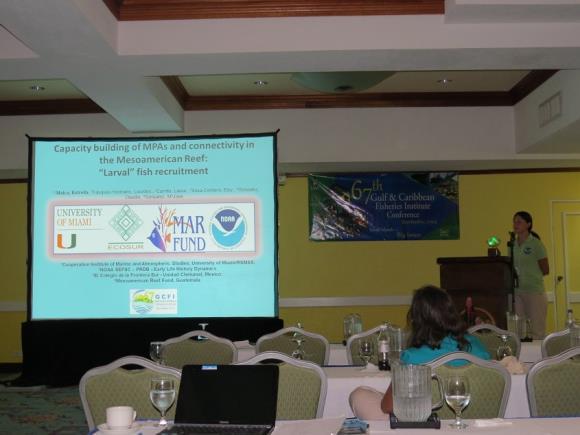 Claudio Gonzalez, Technical Coordinator of MAR Fund, presented the study Added-value of the assessments of management effectiveness in four PAs of the Mesoamerican Reef within the framework of the