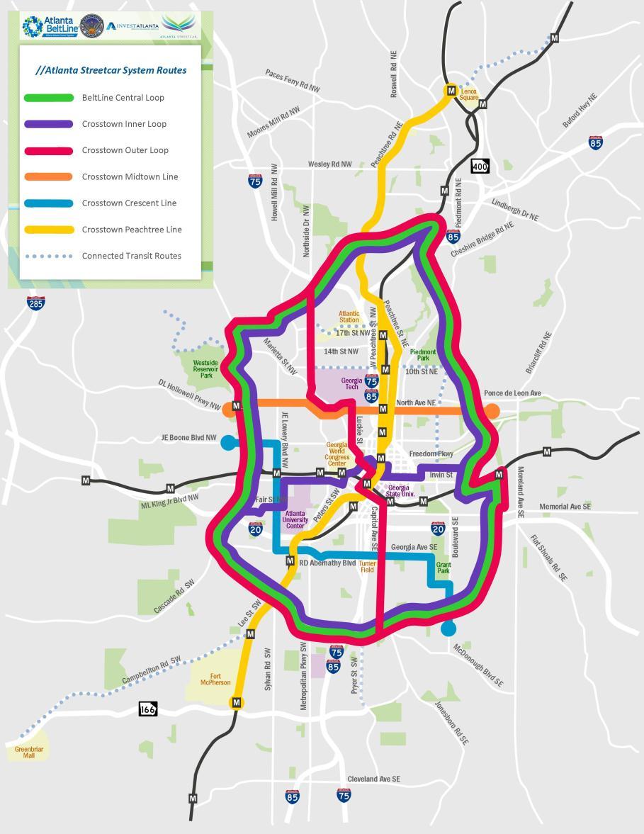 // Conceptual Operating Plan Integrates multiple crosstown streetcar routes with service along the