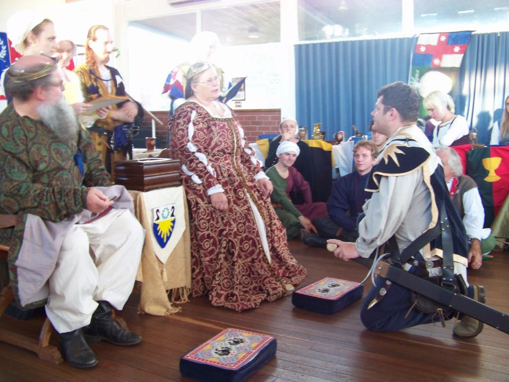 Lord Galen Wulfric was presented with a Queens Cypher on behalf of her Majesty Queen Beatrice.
