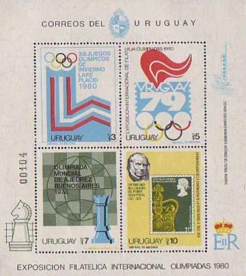 Page 3 A Strange Designer Change ruguay, on April 29,1979 issued one of a series U of souvenir sheets of 4 values to commemorate various events of 1978-1980, including the Winter Olympic s at Lake