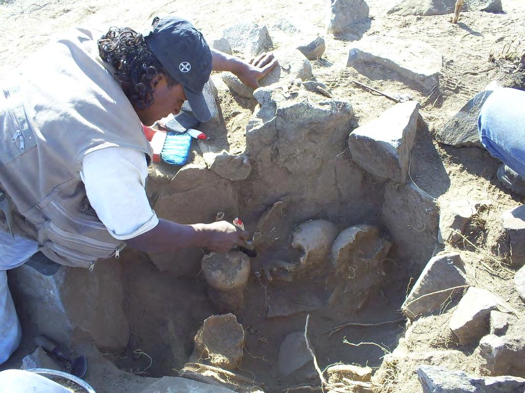 Excavation of secondary burials